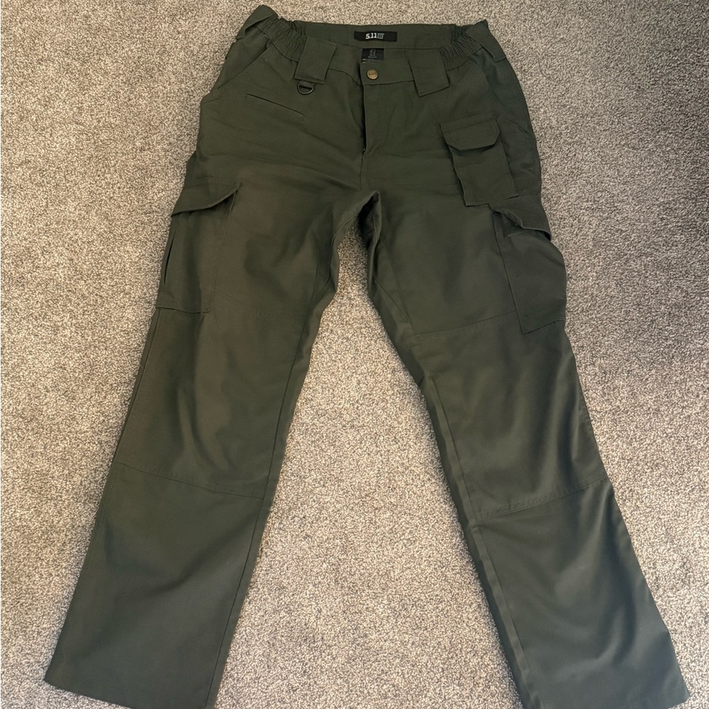 5.11 Tactical Olive Cargo Pants with Multi-Pocket Utility Design